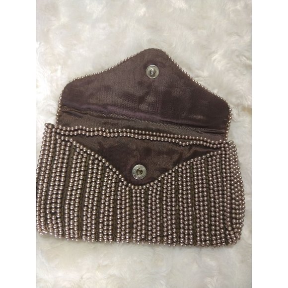 Vintage Beaded Clutch Garay Made in Japan Light Brown - Picture 3 of 5